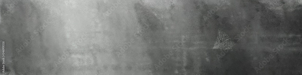 wide art grunge dim gray, silver and very dark blue colored vintage abstract painted background with space for text or image. can be used as horizontal background graphic