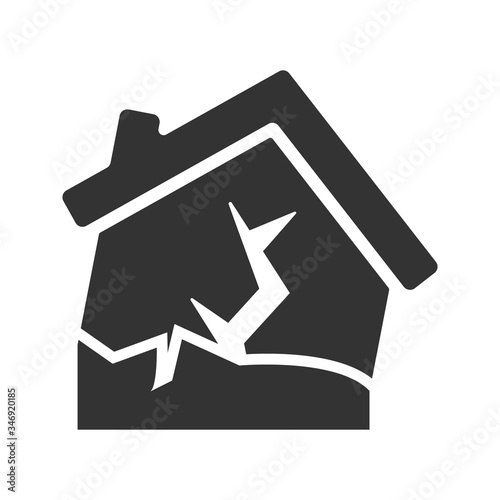 Earthquake insurance icon, Earthquake symbol