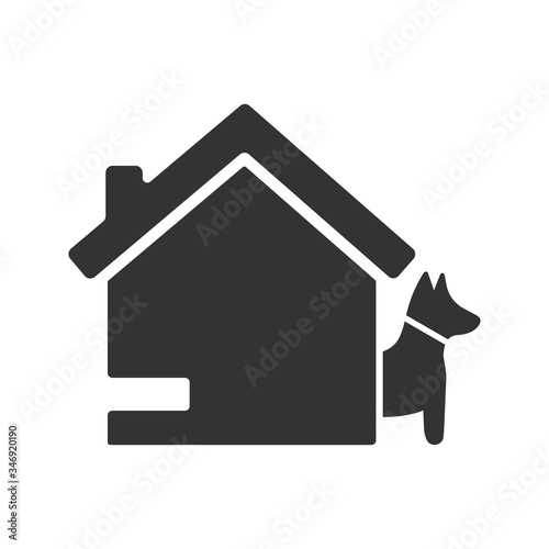 Home dog security icon, Home dog security symbol