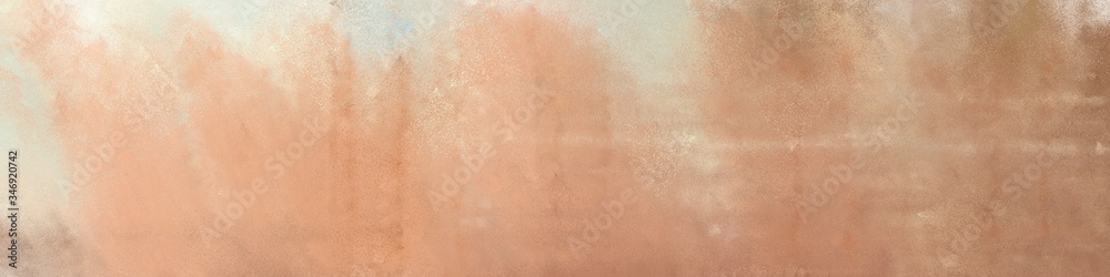 wide art grunge vintage abstract painted background with tan, dark salmon and antique white colors and space for text or image. can be used as horizontal header or banner orientation
