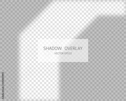Shadow overlay effect. Natural shadows from window isolated on transparent background. Vector illustration.