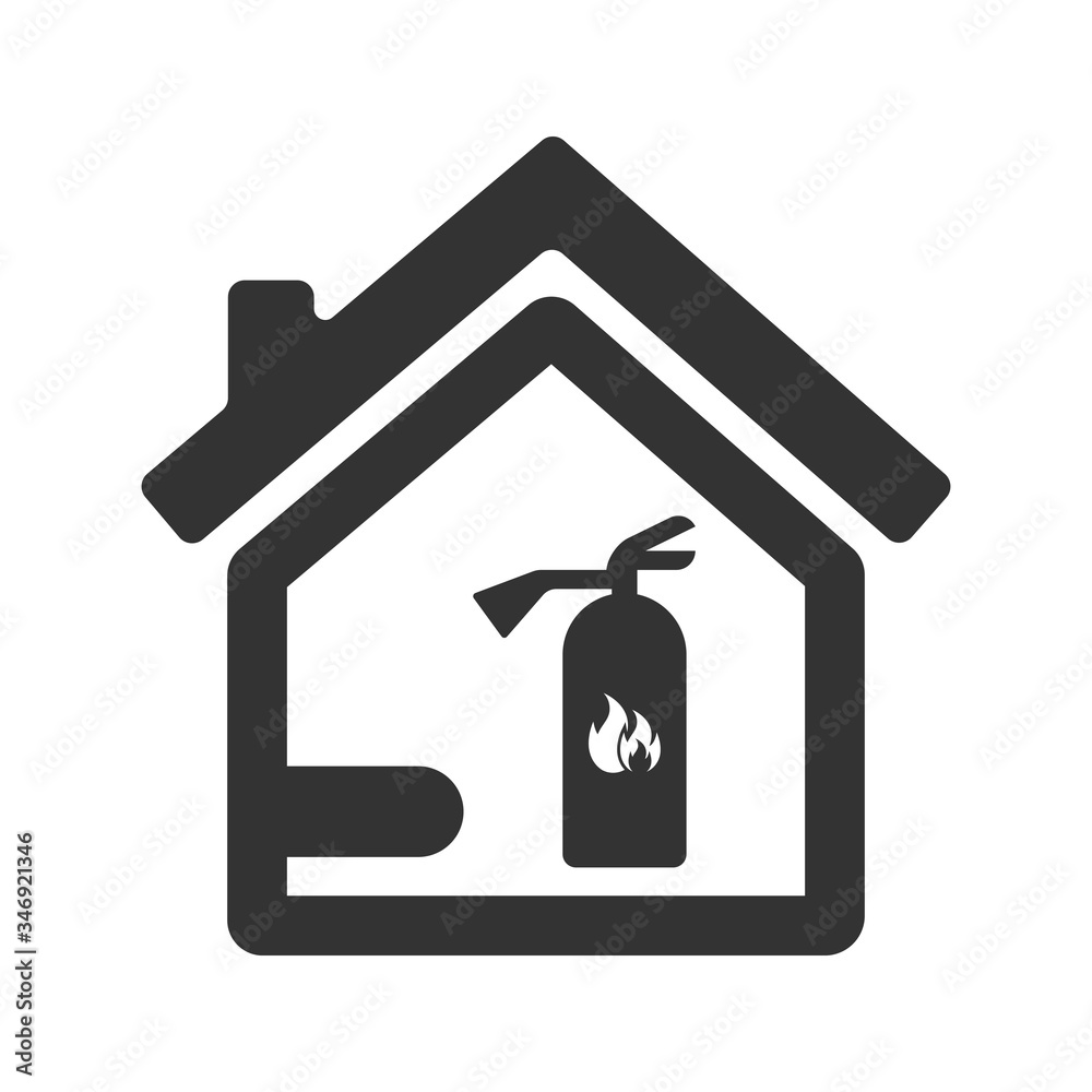 Home fire safety icon, Fire safety symbol