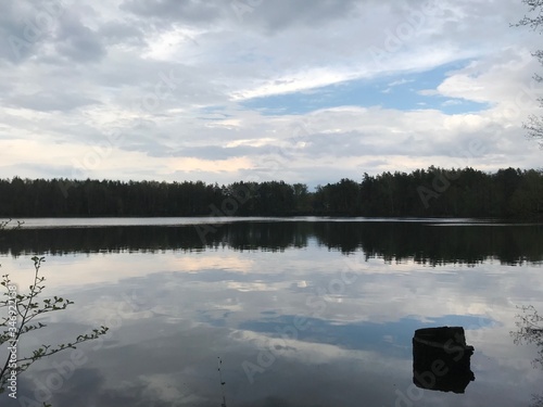 Sunset on the lake. Sky. Reservoir. Beauty of nature