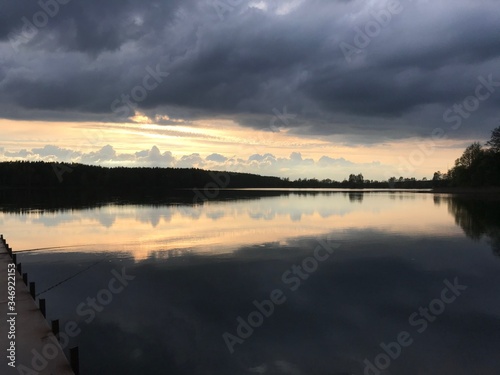 Sunset on the lake. Sky. Reservoir. Beauty of nature