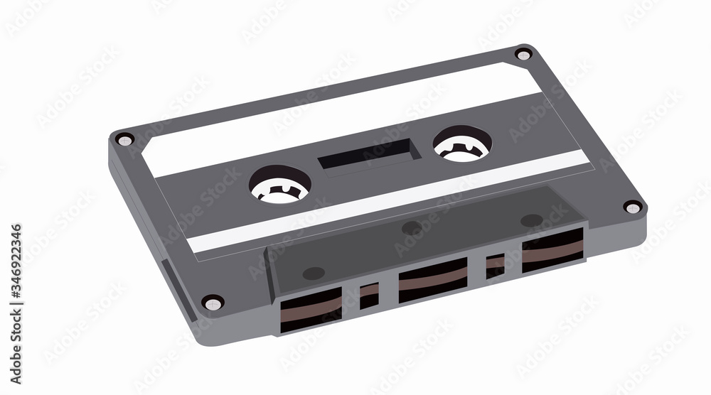 Vector Isolated Illustration of a Cassette Tape Vector Isolated Illustration of a Cassette Tape