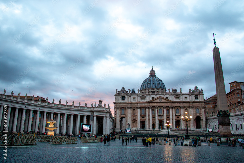View from the streets of the Vatican to St. Peter's Basilica