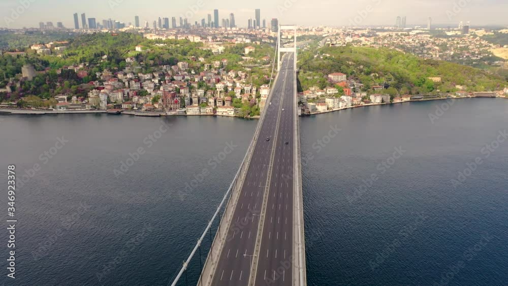 Fatih Sultan Mehmet Bridge From Istanbul Tukiye. Aerial view. Fatih Sultan Mehmet Bridge From Istanbul Tukiye. Aerial view.