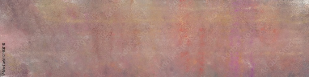 wide art grunge abstract painting background texture with rosy brown, light gray and tan colors and space for text or image. can be used as horizontal header or banner orientation