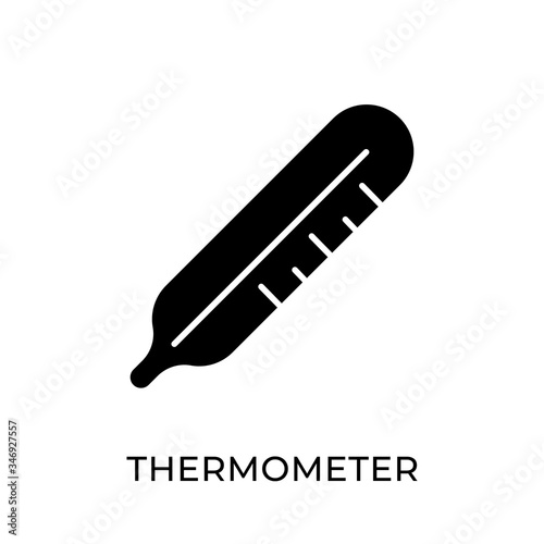 Thermometer icon vector illustration. Medical Thermometer vector design illustration isolated on white background. Thermometer vector icon flat design for website, logo, sign, symbol, app, UI. © The Masterplan Std.