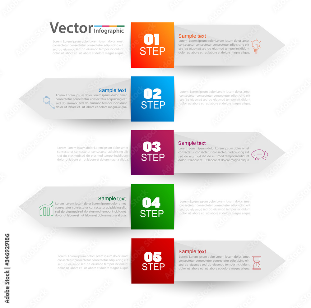 Infographics design template with 5 steps, can be used for workflow layout, diagram, number options, web design. Infographics design template with 5 steps, can be used for workflow layout, diagram, number options, web design.