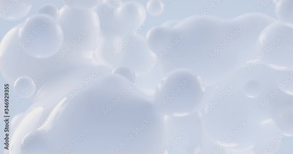White liquid bubbling in brightly lit environment