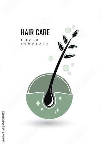 Creative isolated hair follicle icon. Vector logo hair diagnostic center. The concept of a beauty salon, clinic of help, split ends, hair loss, hair health, shampoo.