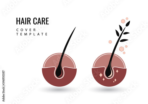 Creative isolated hair follicle icon. Vector logo hair diagnostic center. The concept of a beauty salon, clinic of help, split ends, hair loss, hair health, shampoo.