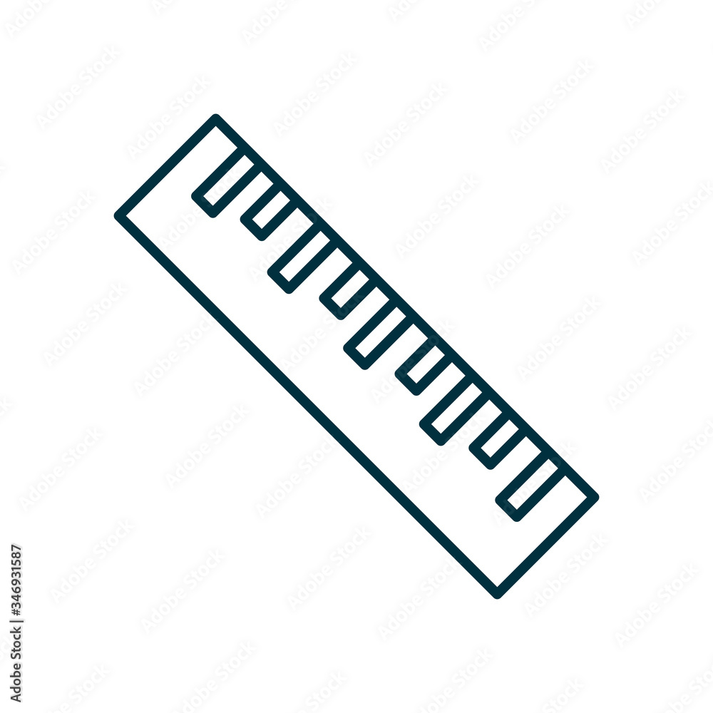 Ruler instrument line style icon vector design Ruler instrument line style icon vector design