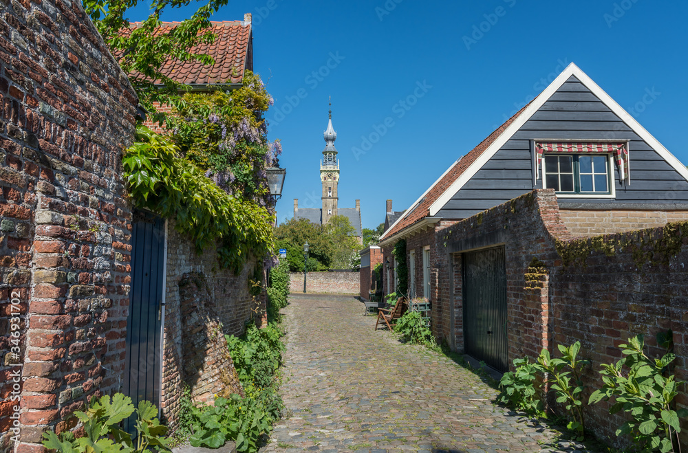 Picturesque scenery in the city of Veere, Province of Zeeland, The Netherlands