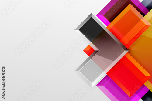 Metal arrow shape background. Abstract geometric background with 3d effect composition For Wallpaper  Banner  Background  Card  Book Illustration  landing page