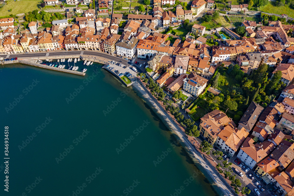 Domaso, Como Lake, Italy, aerial view