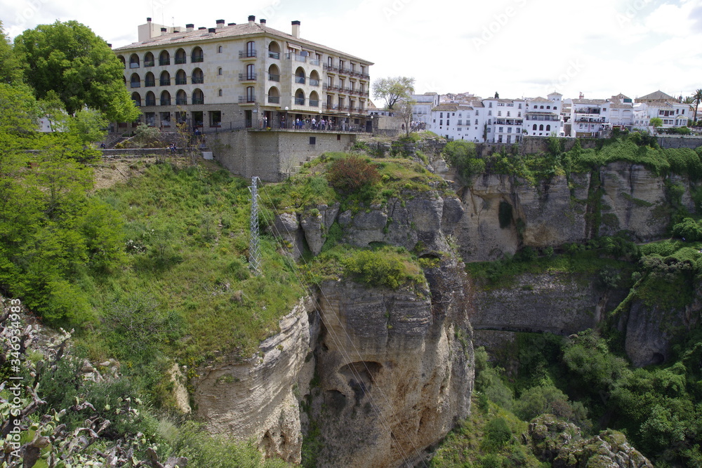Ronda, mit der berühmten Schlucht Schlucht (El Tajo), Provinz Málaga in Spanien