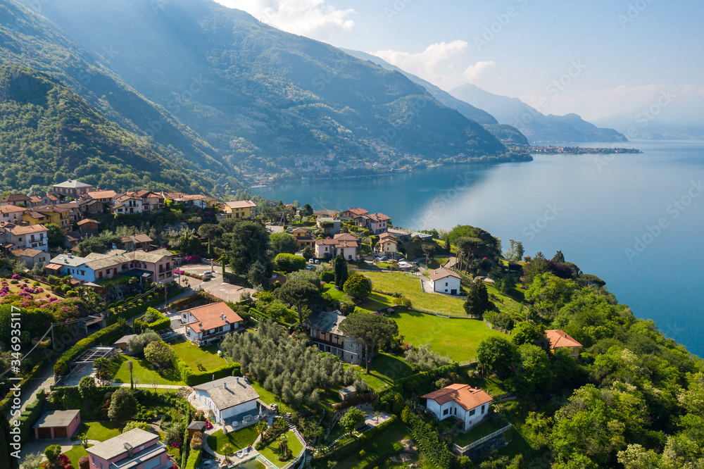Olgiasca, Como Lake, Italy, aerial view