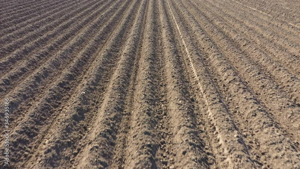 Dry sand in waves plowed Dry sand in waves plowed