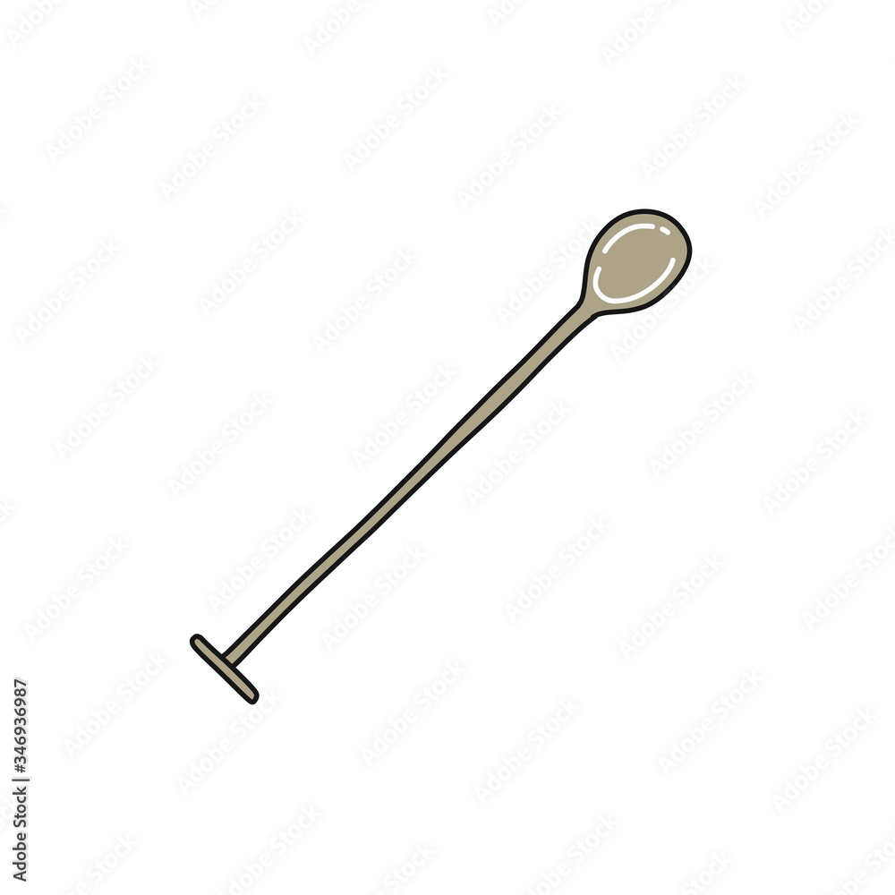 bar spoon doodle icon, vector illustration