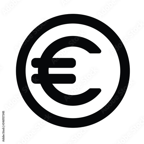Euro money currency minimal simple black icon symbol 