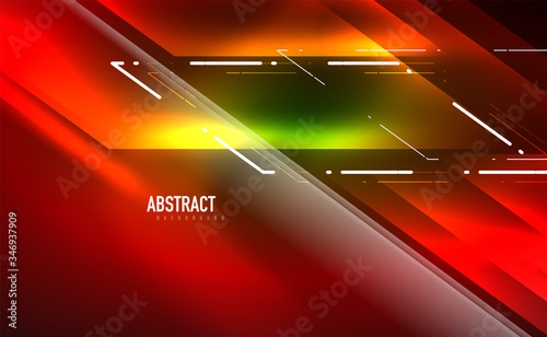 Dynamic neon shiny abstract background. Trendy abstract layout template for business or technology presentation, internet poster or web brochure cover, wallpaper