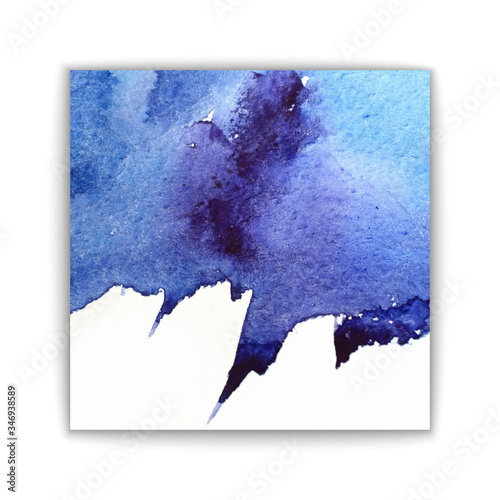 abstract hand drawn watercolor background. Blue