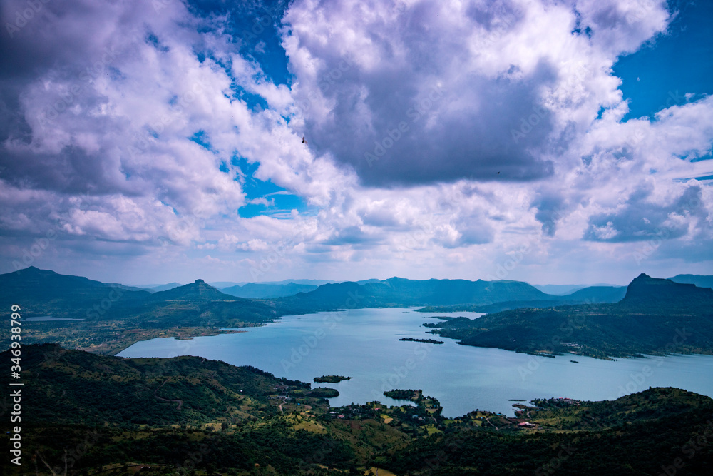 hils and view of pavna lake from lohagarh fort in lonavla maharashtra hils and view of pavna lake from lohagarh fort in lonavla maharashtra