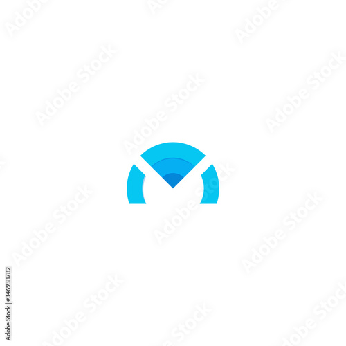 logo letter M and wifi with a unique design