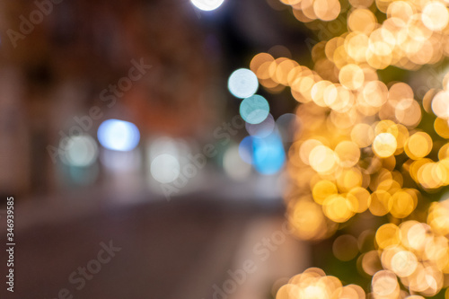 Christmas trees and blurred background