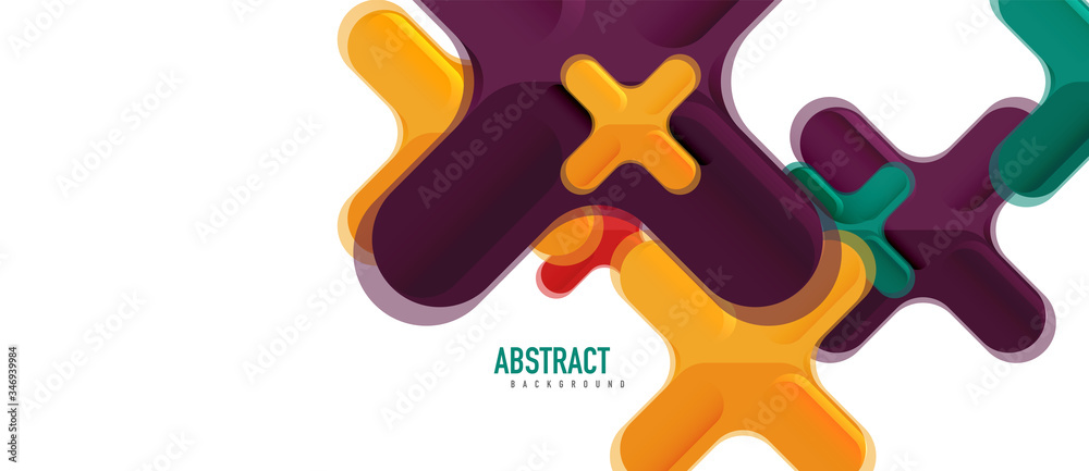 Glossy multicolored plastic style cross composition, x shape design, techno geometric modern abstract background. Trendy abstract layout template Glossy multicolored plastic style cross composition, x shape design, techno geometric modern abstract background. Trendy abstract layout template