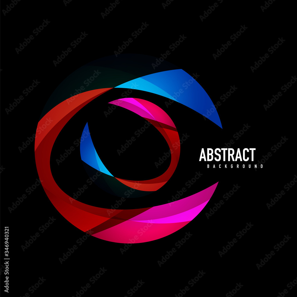 Geometric logo template, flowing waves with text Geometric logo template, flowing waves with text