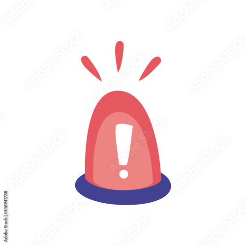 Alarm lamp flat style icon vector design