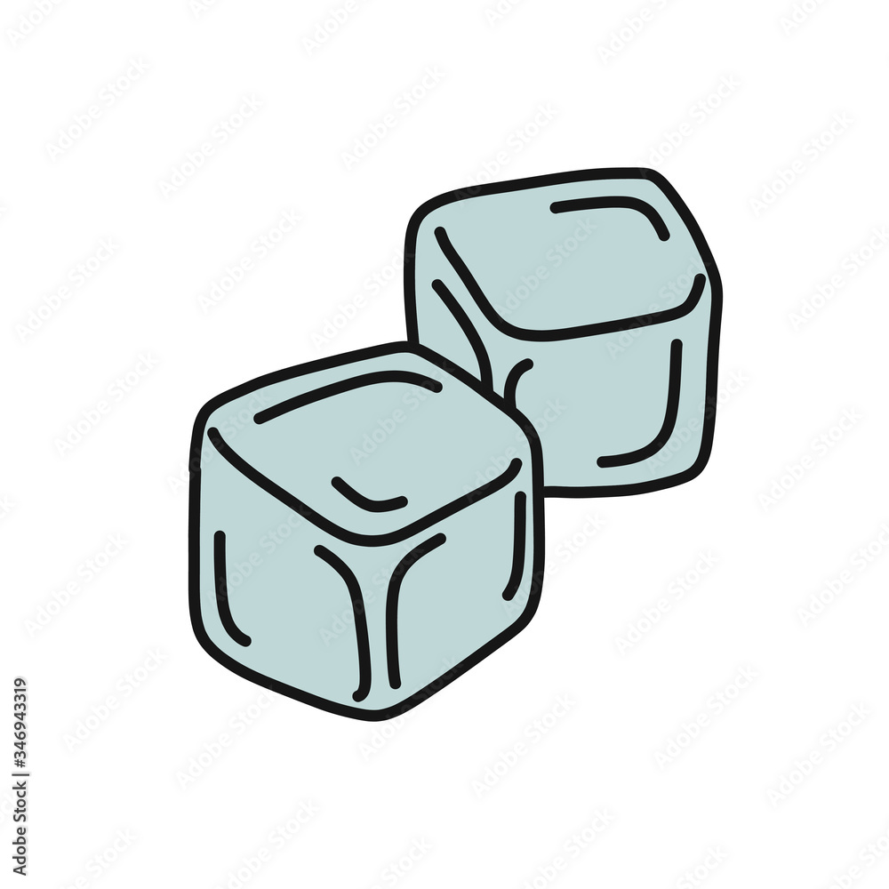 ice cubes doodle icon, vector illustration ice cubes doodle icon, vector illustration