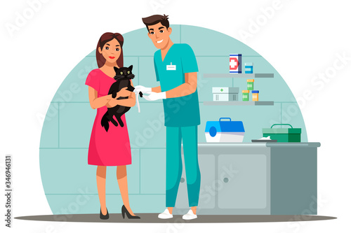 Vector character illustration veterinary scene
