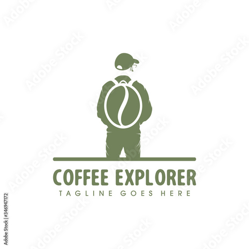 coffee explorer adventure logo vector illustration