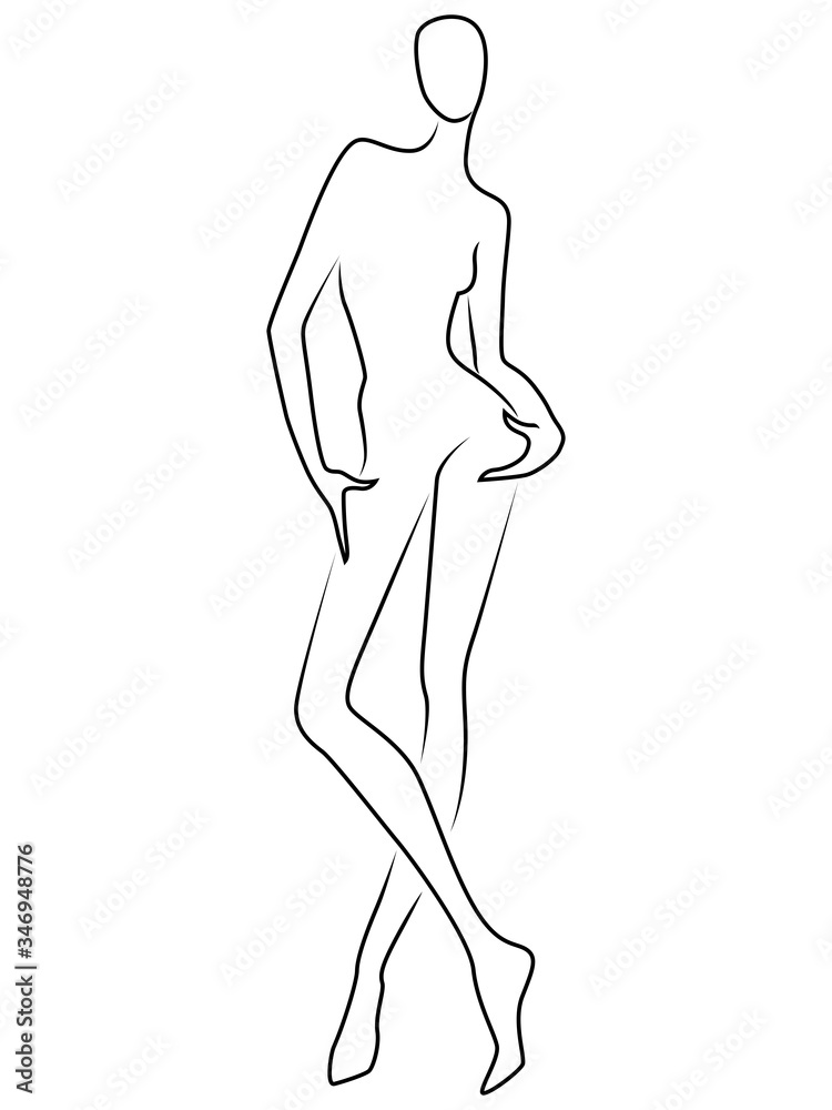 Black outline of woman Black outline of woman