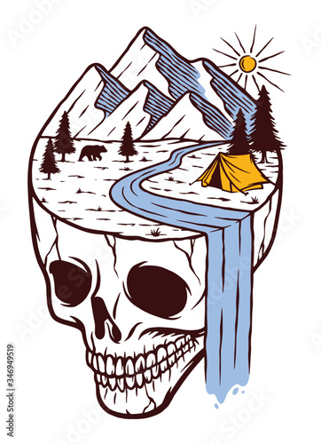 horror island illustration
