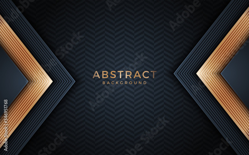 modern luxury background vector overlap layer on dark and shadow black space with abstract style for design. graphic illustration Texture with line golden Sparkles glitters dots element decoration.