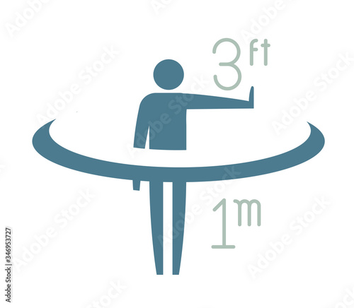 Maintain Safe Distance 1 Meter - Icon