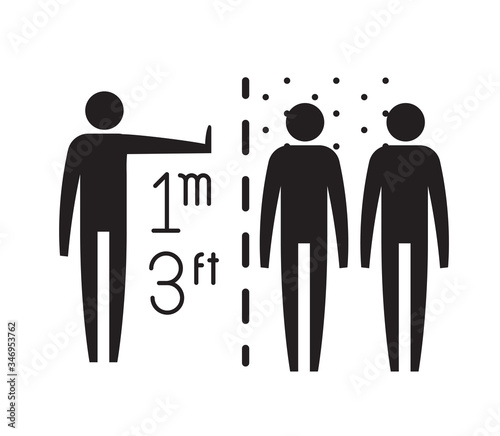 Maintain Safe Distance 1 Meter - Icon