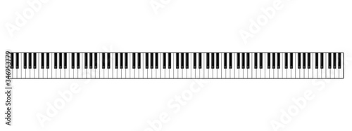 Realistic piano keys. Musical instrument keyboard. Vector illustration.