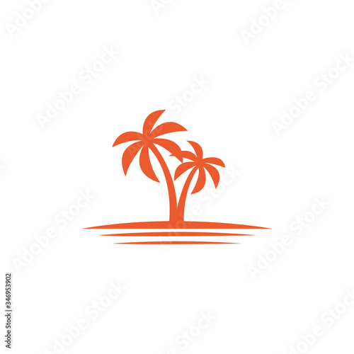 summer tree palm logo conceptual design vector template