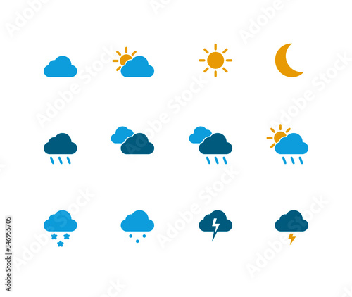 Colored weather basic icon set