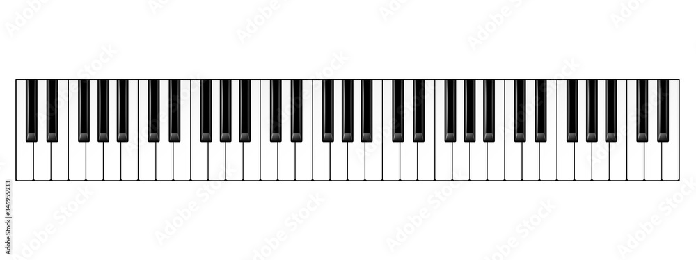 Realistic piano keys. Musical instrument keyboard. Vector illustration.  Stock Vector | Adobe Stock