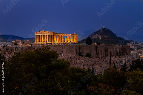 Parthenon, Acropolis of Athens and Lykavitos Hill