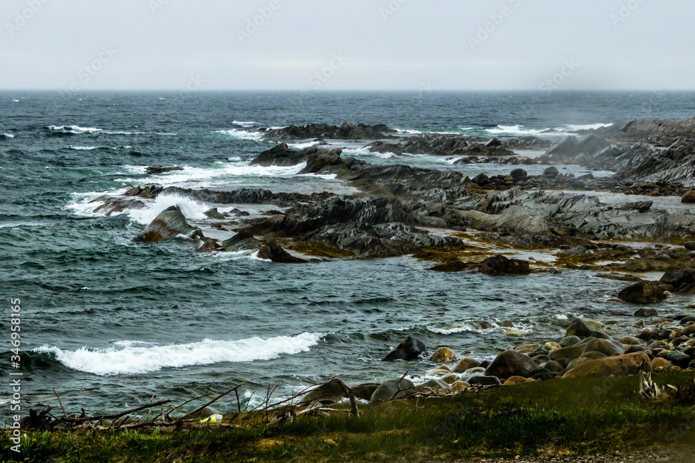 Rough waters around Broom Point. Gros Morne National Park, Newfoundland, Canada Rough waters around Broom Point. Gros Morne National Park, Newfoundland, Canada