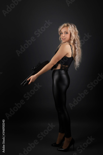 sexy blonde with gun © muro