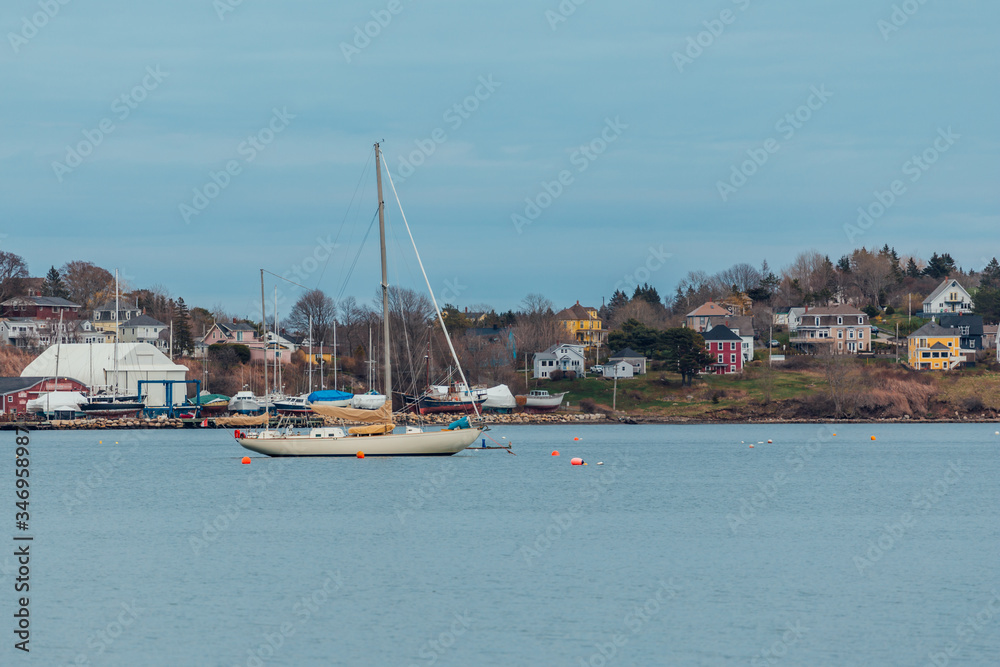 Boats in the bay in Lunenburg Nova Scotia, Canada